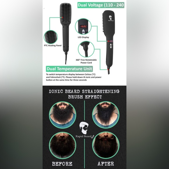 RAPID BEARD IONIC BEARD STRAIGHTENING BRUSH - Picture 6 of 16